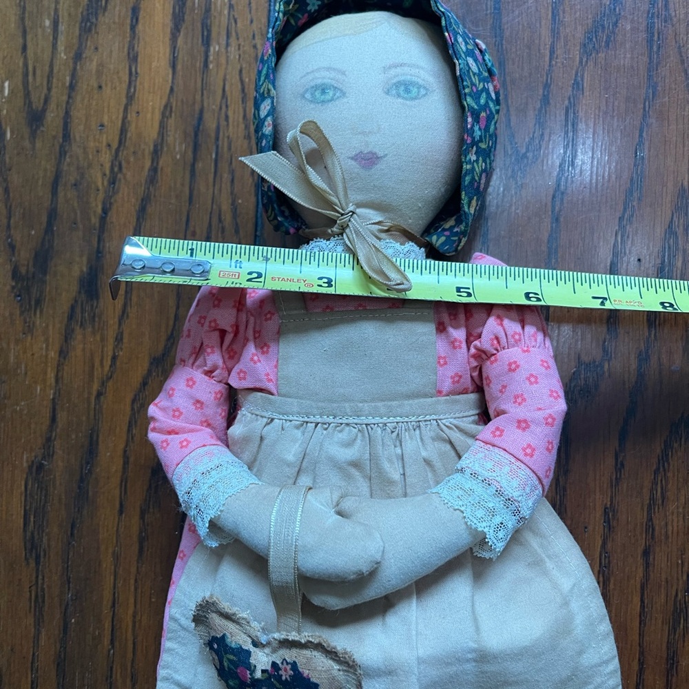 primitive handmade folk art cloth doll Painted Face - Picture 7 of 9